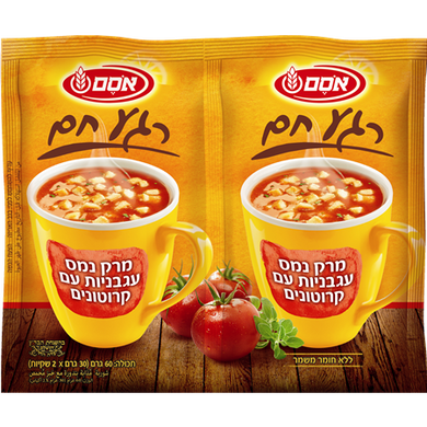 Osem Tomato Instant Soup With Croutons (2 Per Pack 60 grams) Pack of 6
