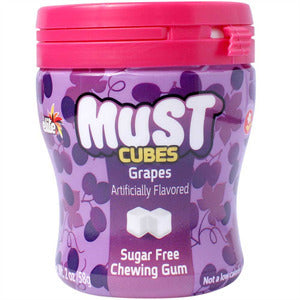 Elite Must Cubes Grapes Sugar Free Bubble Gum 2 oz (58 gr) - kosher