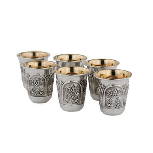 Hadad 6 Liqueur cups Gates 925 Sterling Silver