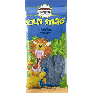 Paskesz Raspberry Flavored Sour Sticks 100 grams Pack of 10