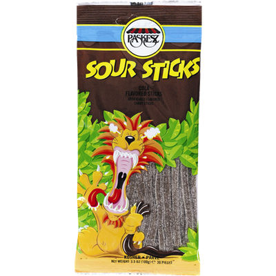 Paskesz Cola Flavored Sour Sticks 100 grams Pack of 10