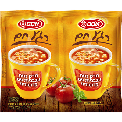 Osem Tomato Instant Soup With Croutons (2 Per Pack 60 grams) Pack of 6