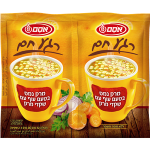 Osem Chicken-Flavored Instant Soup With Soup Almonds (2 Per Pack 52 grams) Pack of 6